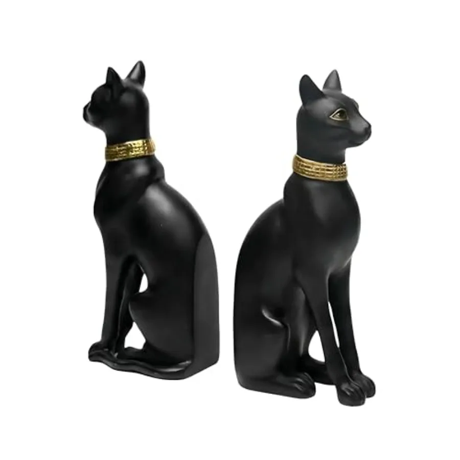 

Подставки для книг в стиле египетской богини Бастет, 9,1 дюйма, черные, антикварные, винтажные, в виде статуэтки древней богини, для домашнего декора, прочные, в виде кошки