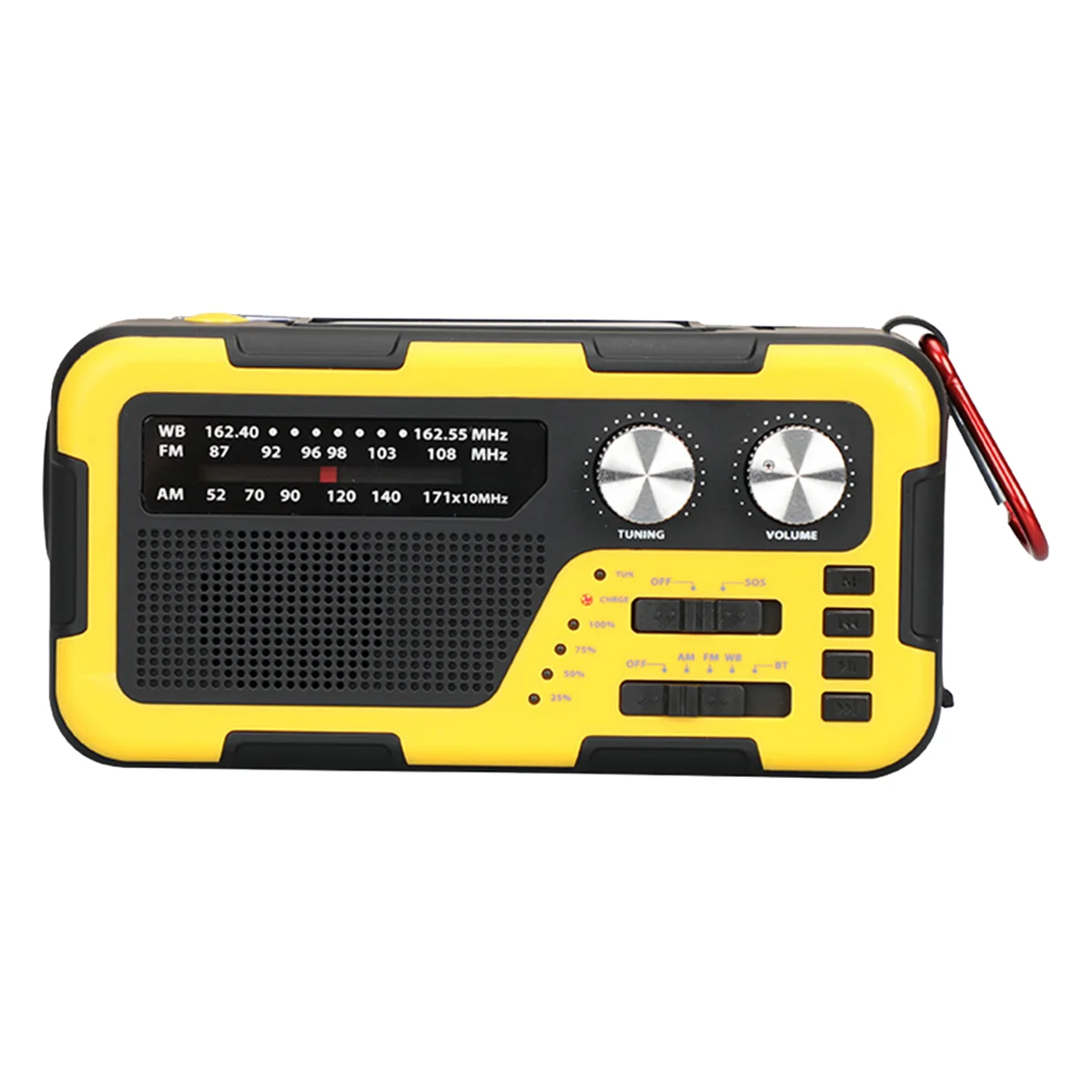 USB Hand Crank Emergency Radio Solar Charging Radio Reading Light 4000MAh 3.5mm Headphone Jack for Outdoor Backpacking