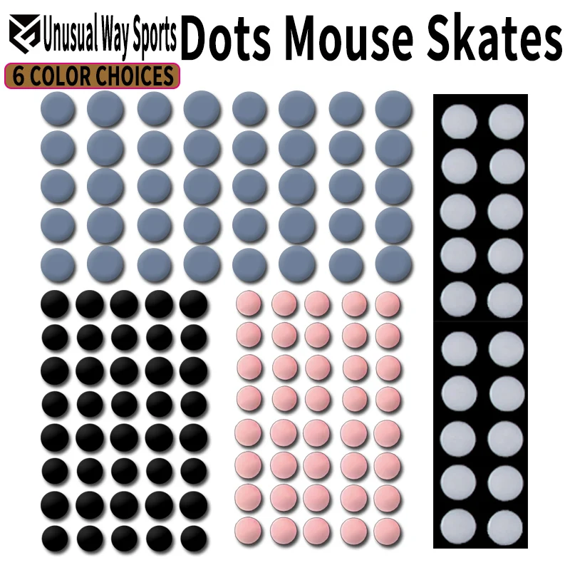 Image of Unusual Way Sports Maus-Fußschlittschuhe für runde PTFE-Knäufe mit gewölbter Oberfläche, Anti-Kollaps, Magic Ice, Schwarz Silberfuchs
