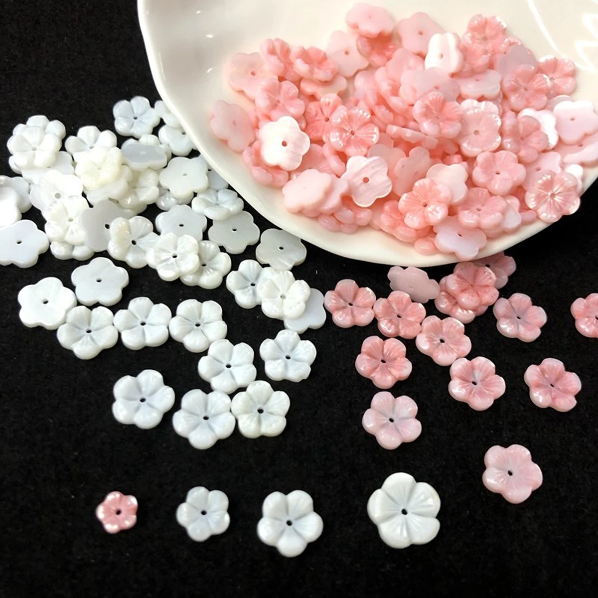 20Pcs Freshwater Shell Flower Beads for DIY Jewelry Making