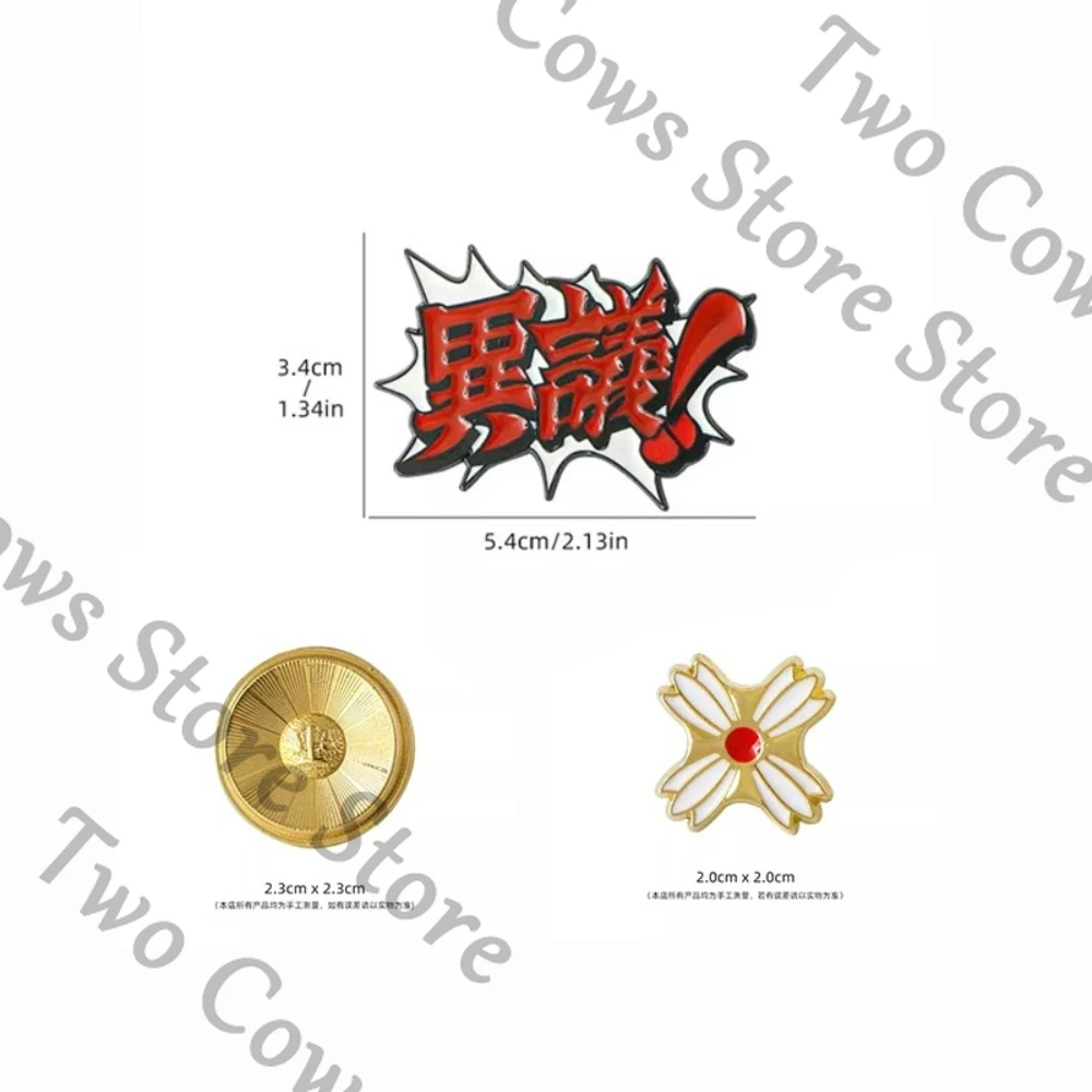 Ace Attorney Phoenix Wright Broche Juge Épingle de revers Ambitus Coffret Cadeau Édition Personnage Épingle de costume Ornement Original en Métal