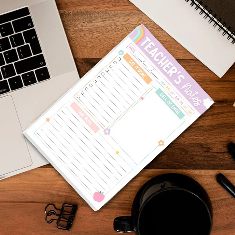 Блокнот Bohemian Rainbow Гибкий планировщик для учителей Блокнот для учителей Bohemian Rainbow Gratitude для воспитателей дошкольников