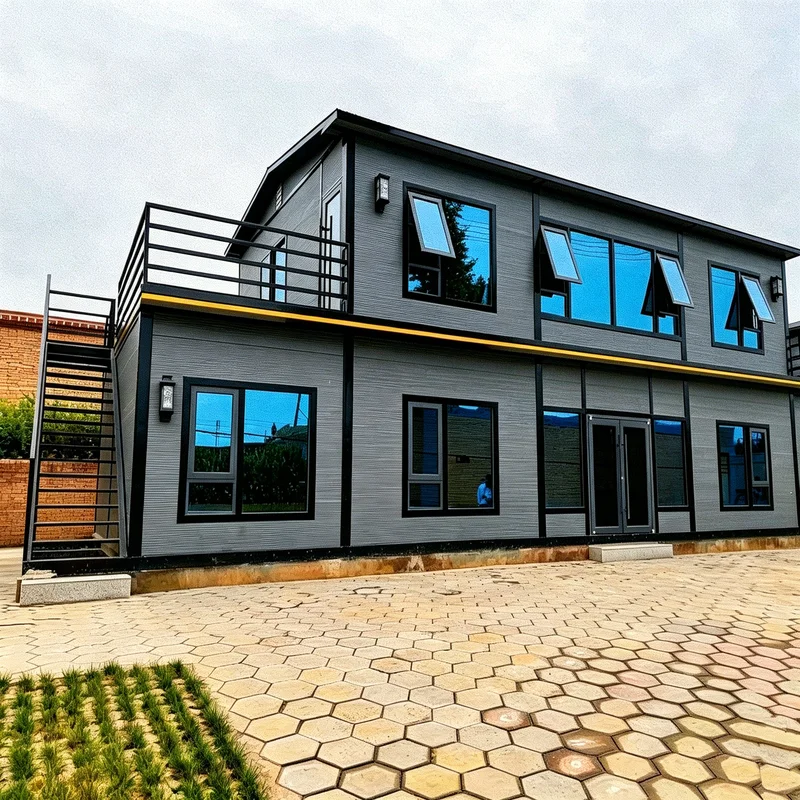 Home Office Shed - บ้านสำเร็จรูปพับได้สำหรับสำนักงานกลางแจ้ง สวนหย่อม บ้านสำเร็จรูปหรูหรา 4 ห้องนอน บ้านแบบโมดูลาร์เคลื่อนย้ายได้