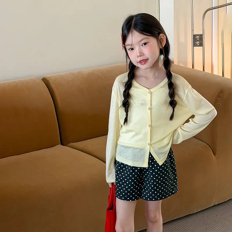 Thin Soft Lightweight Air Conditioning Sunscreen Jacket 2026 Spring Summer New Girls Solid Versatile Coat