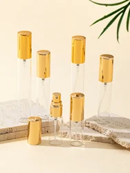 Wholesale 35/piece 5ml10ml15ml local tyrant gold transparent glass thickened spray bottle mini perfume bottle travel size