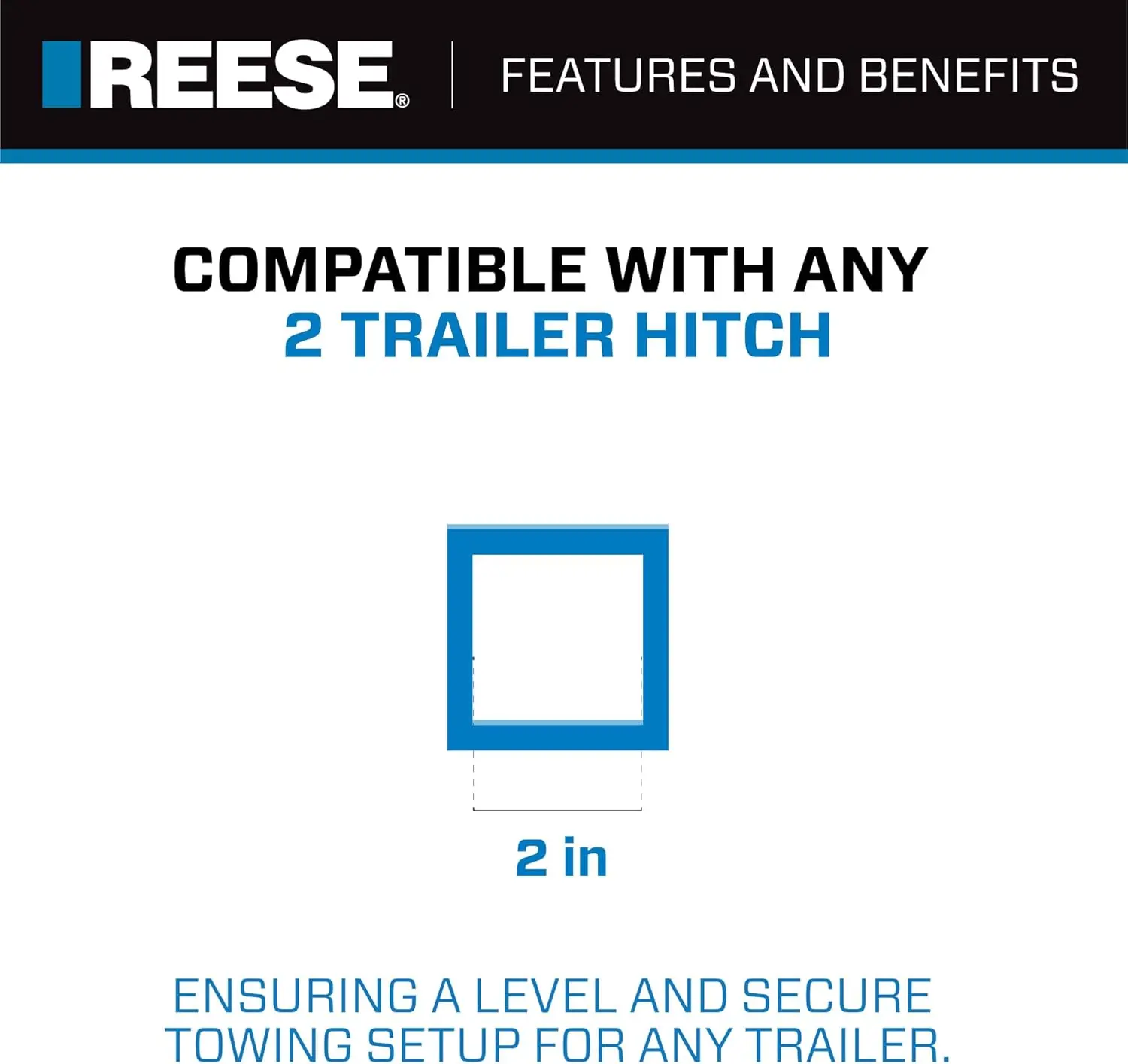 حامل كروي وصلة مقطورة قابل للتعديل لجهاز استقبال مربع 2 بوصة، قطرة 5.25 بوصة، ارتفاع 4 بوصة، يدعم سعة ما يصل إلى 5000 رطل