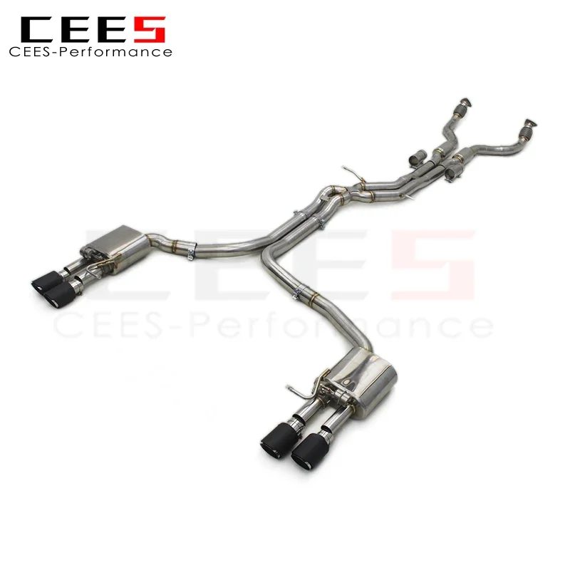 CEES Stainless Steel Full Set Catback Exhaust Valvetronic Muffler System for Audi S6/S7 C7 4.0T 2013-2018 Exhaust Downpipe