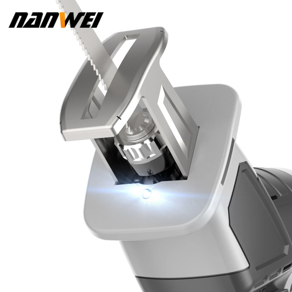 Nanwei 20V 리튬 배터리 브러시리스 소형 말 칼 왕복 톱 군용 칼 톱 절단 톱