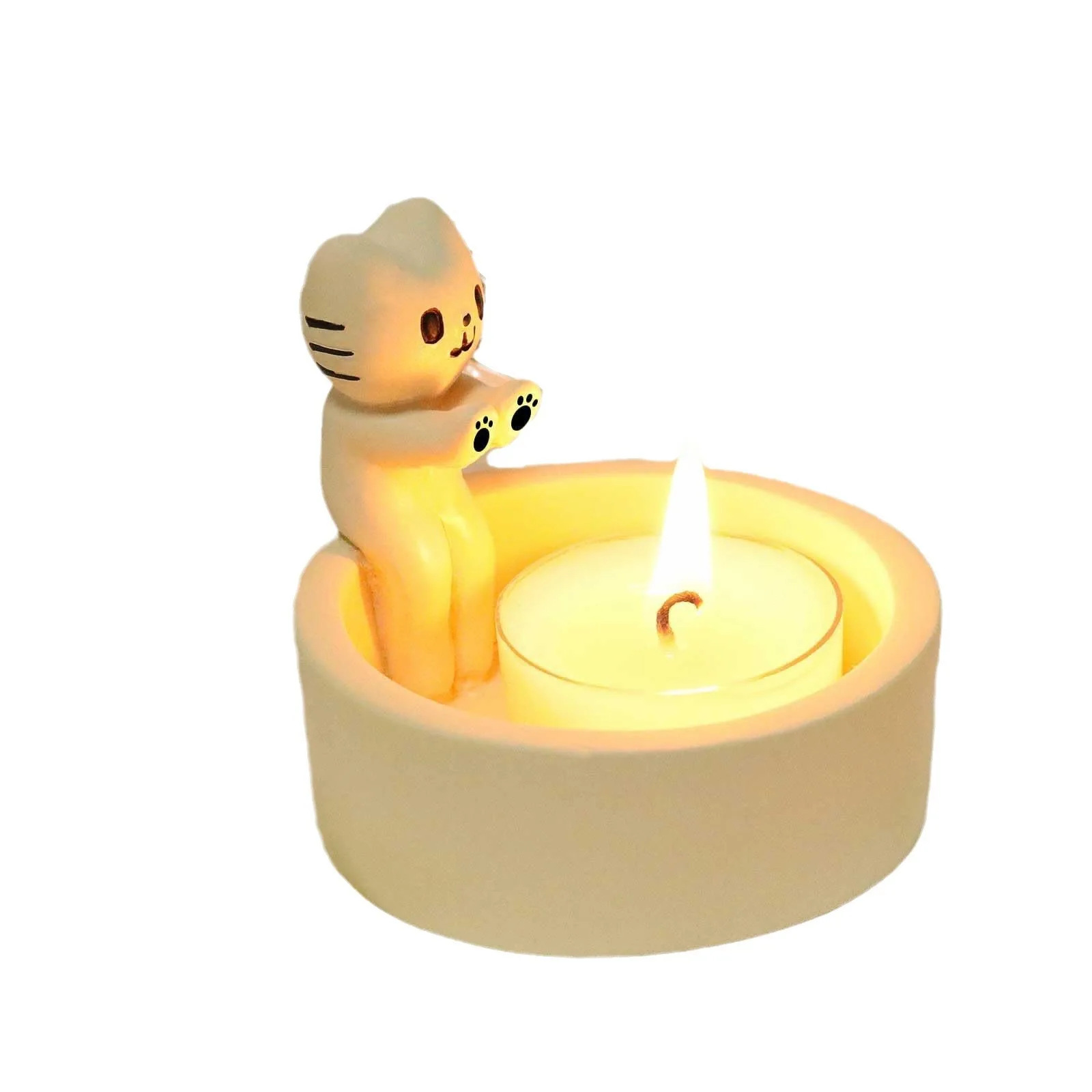 

Kitten Candle Holder Cute Cat Candlestick Creative Aromatherapy Candle Holder Durable High Tempe Cartoon Candlestick Decoration