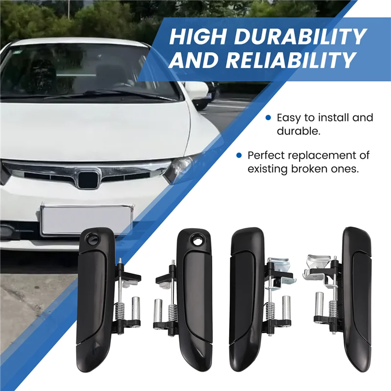 

4Pcs/Lot New Front Rear Exterior Door Handles For Honda Civic 2001-2005 72180S5A013 72140S5A013 72640S5A003 72680S5DA01-A61E
