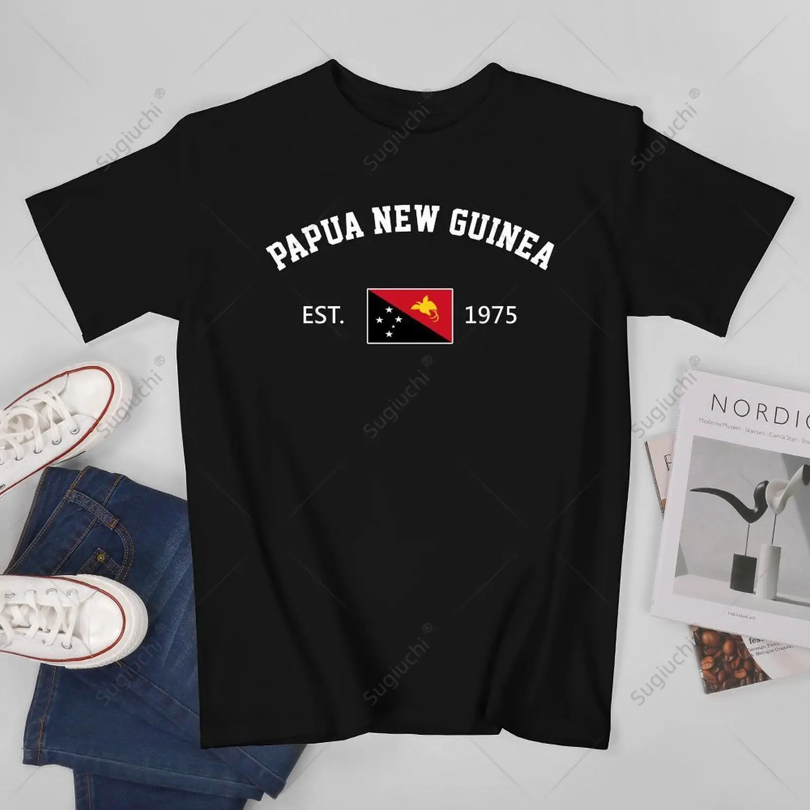 Unisex Men Papua New Guinea EST.1975 Independence Day Tshirt Tees T Shirts Women Boys 100% Cotton T-Shirt