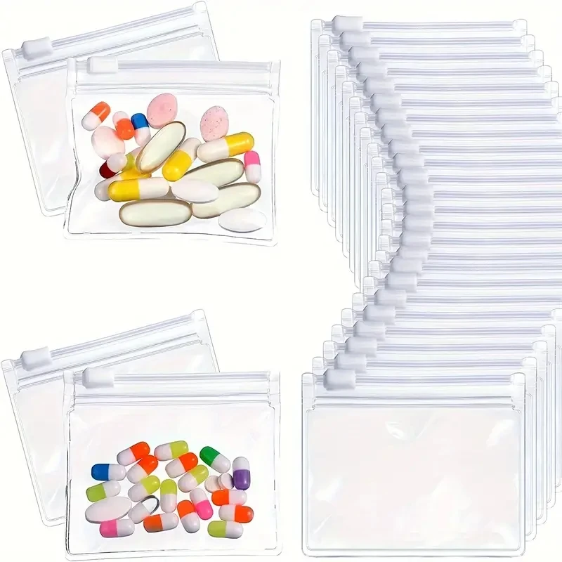 5pcs Self-Sealing Reusable Pill Pouch for Travel Medication and Small Items - Convenient and Secure Organizer for Travel Essenti