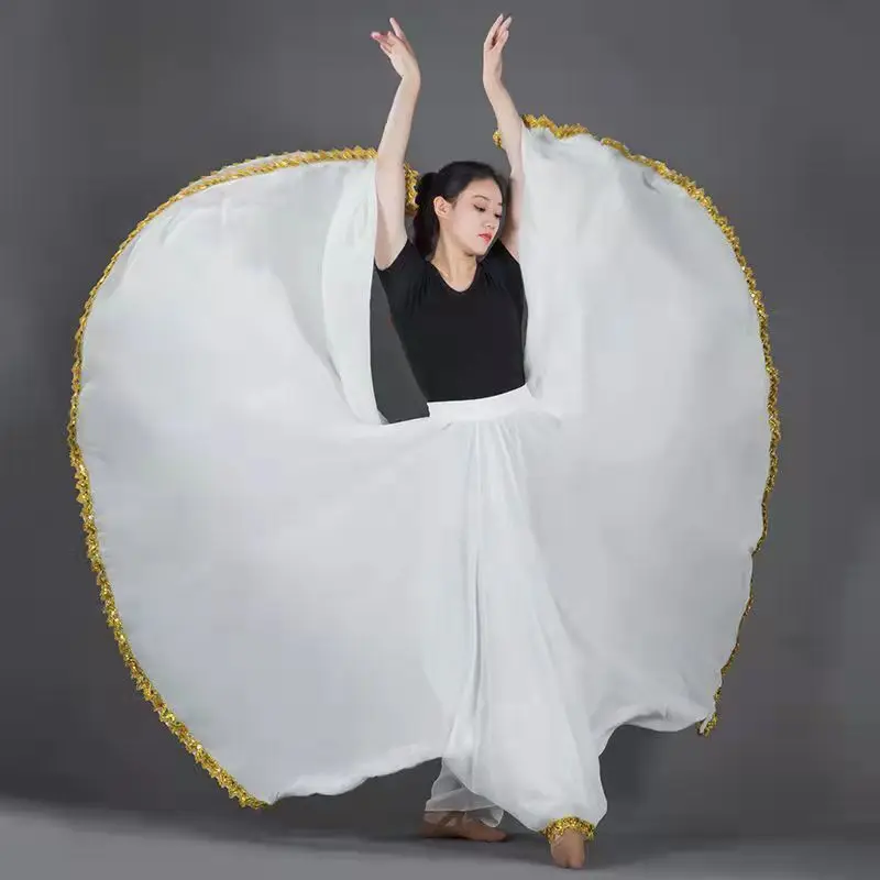 Women Ballroom Dancing Social Dance Half Length Skirt Square Dance Long Skirt Dance Competition Performance Costume 720 Degree