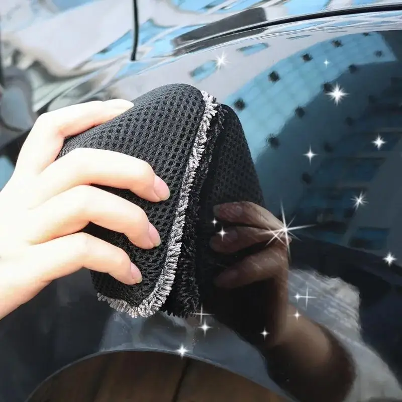 3pcs Triangle Car Waxing Sponge Microfibre Interior Cleaning Leather Care Sponges Auto Body Polishing Tools Cars Beauty Accessor