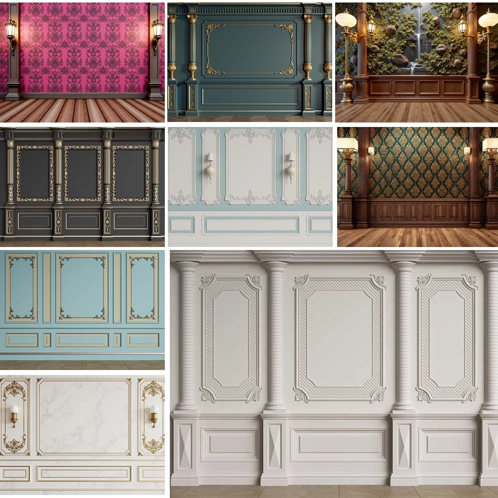 

MOON.QG Elegant European Wall Backdrop Damask Palace Living Room Backgrounds For Photographs Children Poster Photocall Wallpaper