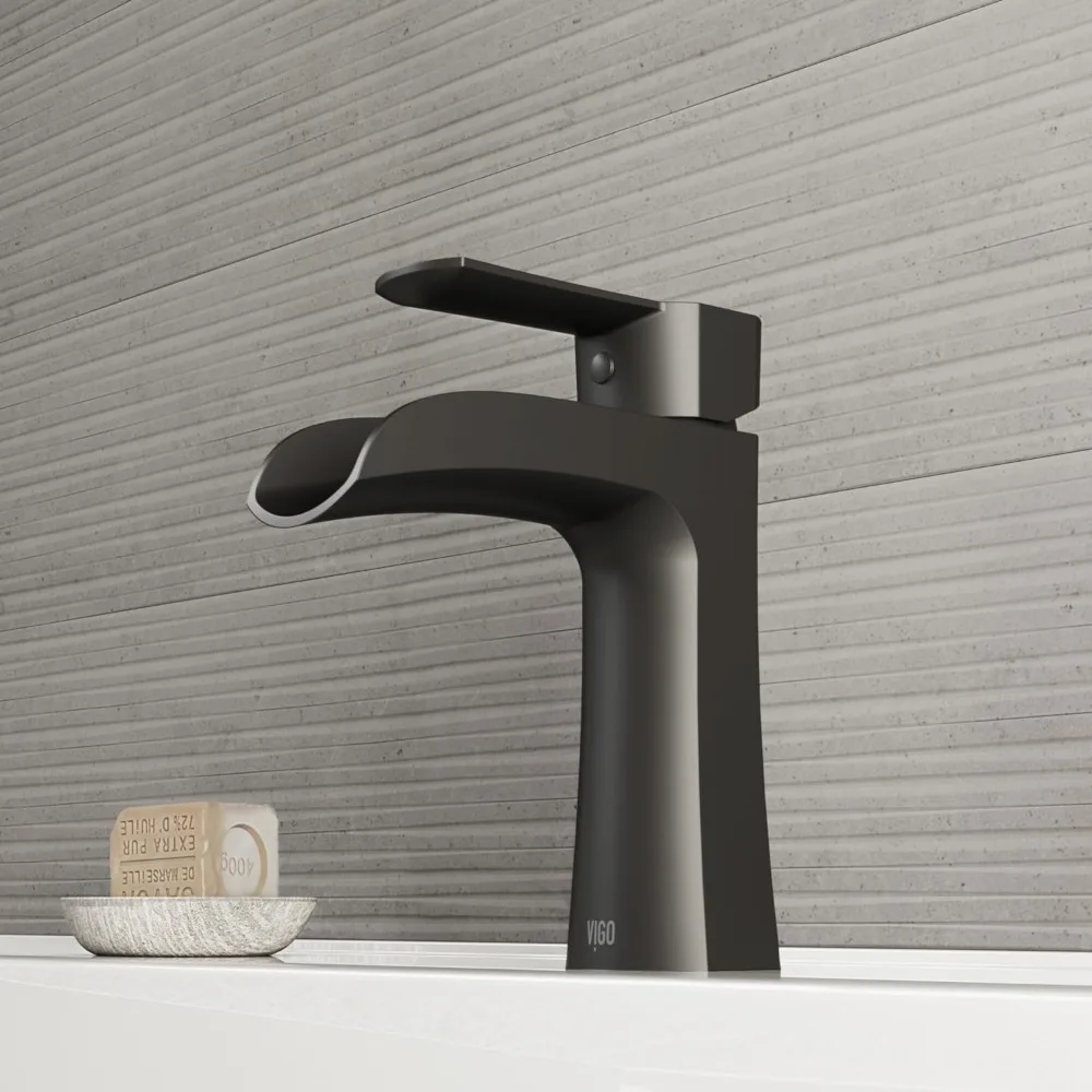 7-inch Matte Black Single Handle Bathroom Faucet with Single-Hole Design for Modern Vanity Sinks