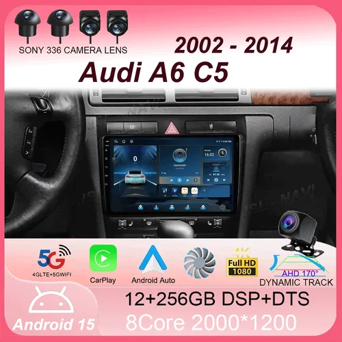 Para Audi A6 C5 1997 - 2004 S6 2 1999 - 2004 RS6 1 2002 - 2006 GPS Radio de coche navegación reproductor de vídeo Multimedia estéreo Android15