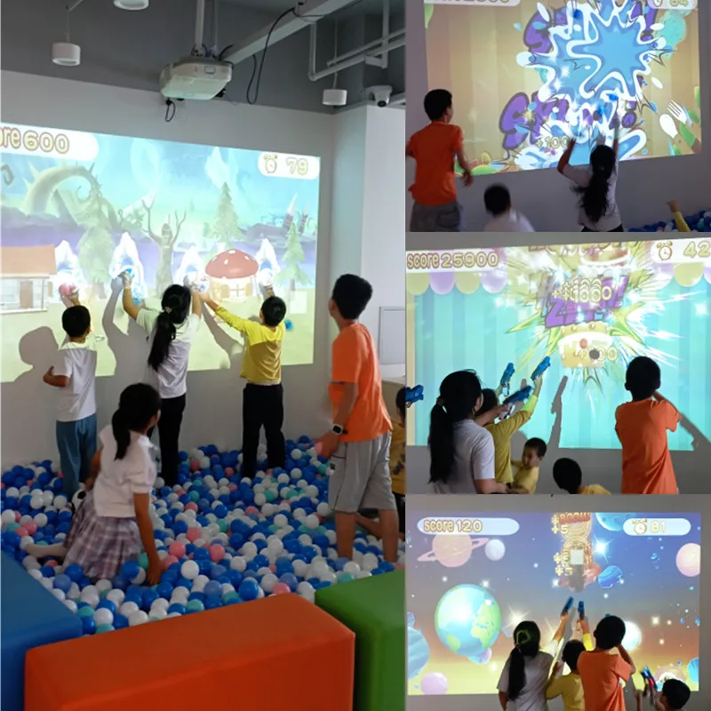 OWAY Amusement Park Interactive Projector 30-400 Inch Wall Projection 22 Games Effect Windows System Portable Installation