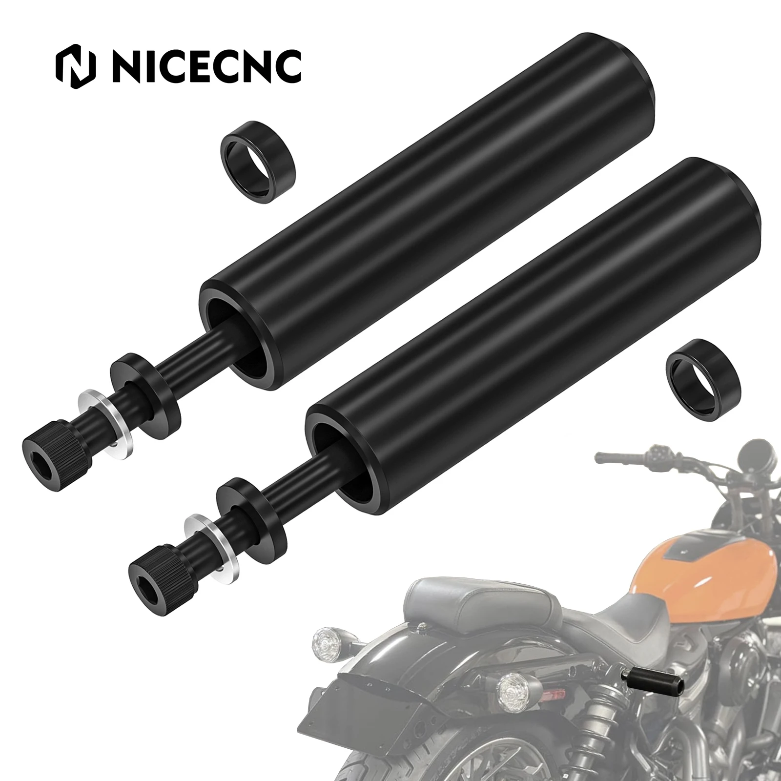 

Motorcycle Rear Crash Bar 6.5" Shock Sliders for Harley Iron 883 XL883N 09-14 Iron 1200 18-21 48 XL1200X 10-15 72 XL1200V 12-17