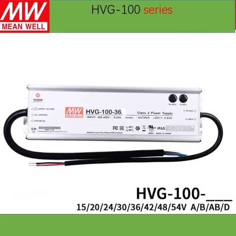 MEAN WELL 100W LED driver waterproof and explosion-proof power supply HVG-100 12V 15V 20V 24V 30V 36V 42V 48V 54V