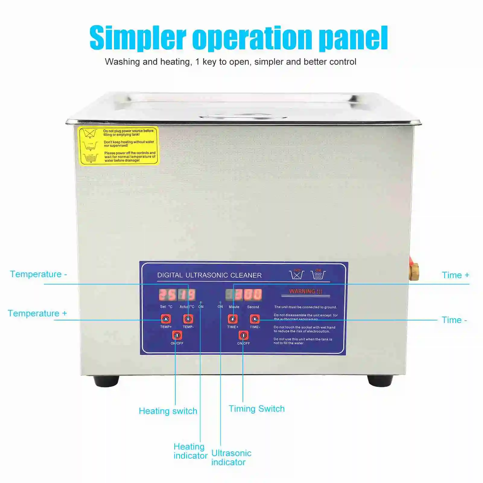 15L Digital Ultra   Bath Cleaning Heater Timer PS‑60A  Ultrasonic Cleaning Timer