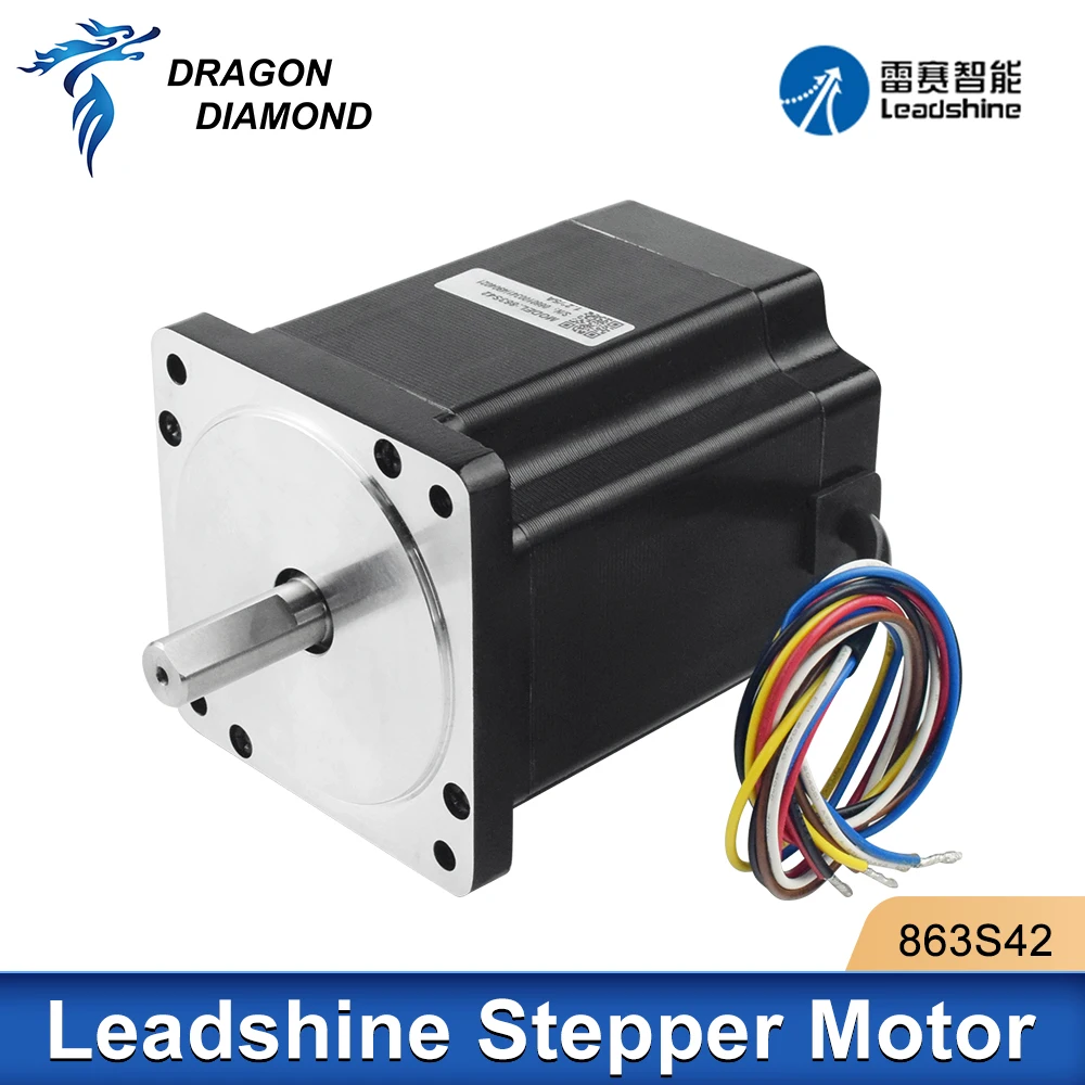 

Leadshine 863S42 Hybrid Stepper Motor 3 Phase for NEMA34 4.3A Length 103mm Shaft 12mm For Co2 Laser Engraving Cutting Machine