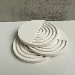 Half Striped Tray Silicone Mold Geometric Jewelry Display Plate Plaster Concrete Cement Mould Handmade Coaster Resin Craft Molds