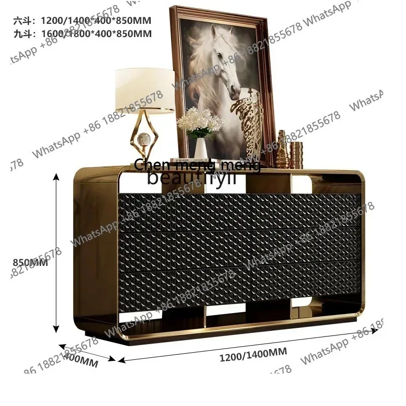 A  Italian light luxury modern simple entrance cabinet, living room sofa back to bedroom, bedside decorative chestSS 8617