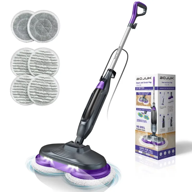 

New design strong steam double brush, removable cleaning electric high temperature sterilization mop pad 1300W steam cleaner mop
