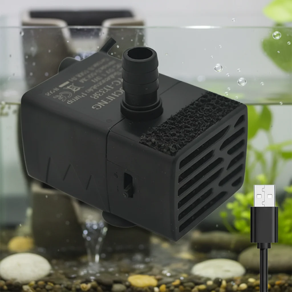 

New USB Aquarium Fish Tank Filtration Pump Mini Pet Fountain Submersible Adjustable Flow Water Circulation Pump 5V 5W for Betta