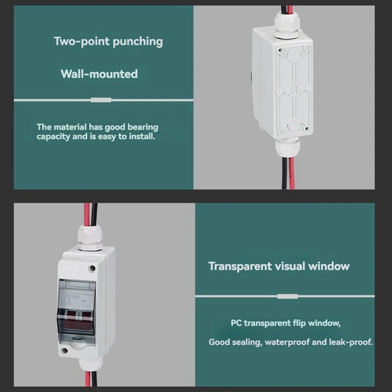 Solar Disconnect Switch Photovoltaic PV Combiner Box 400V DC Circuit Breaker IP65 Waterproof 20A-A56M