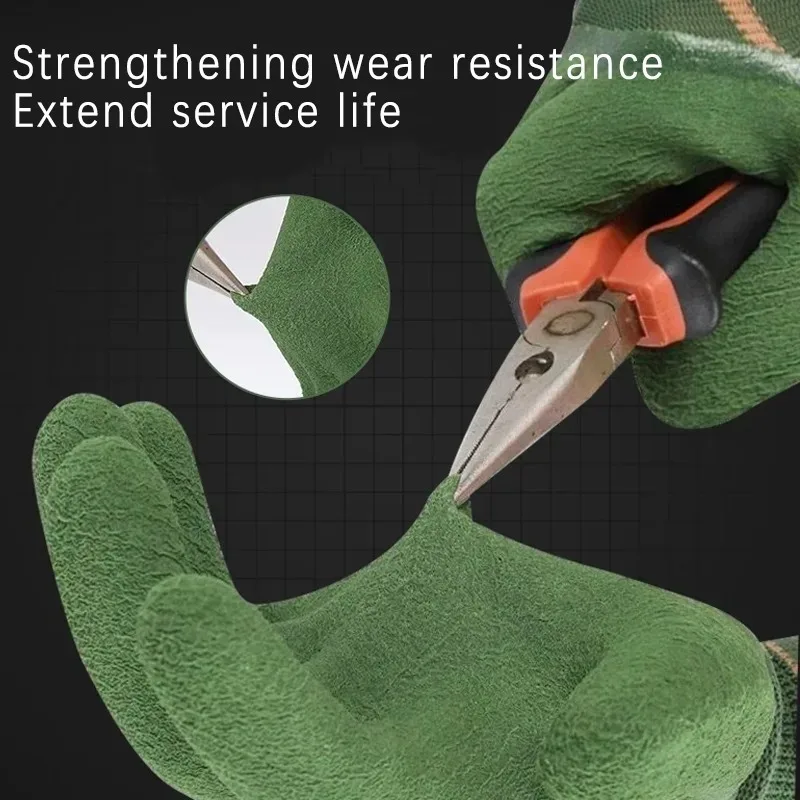 Wear Resistant Gloves Rubber Material Durable Thorn Proof Protection Gloves Breathable Waterproof Construction Automotive Repair