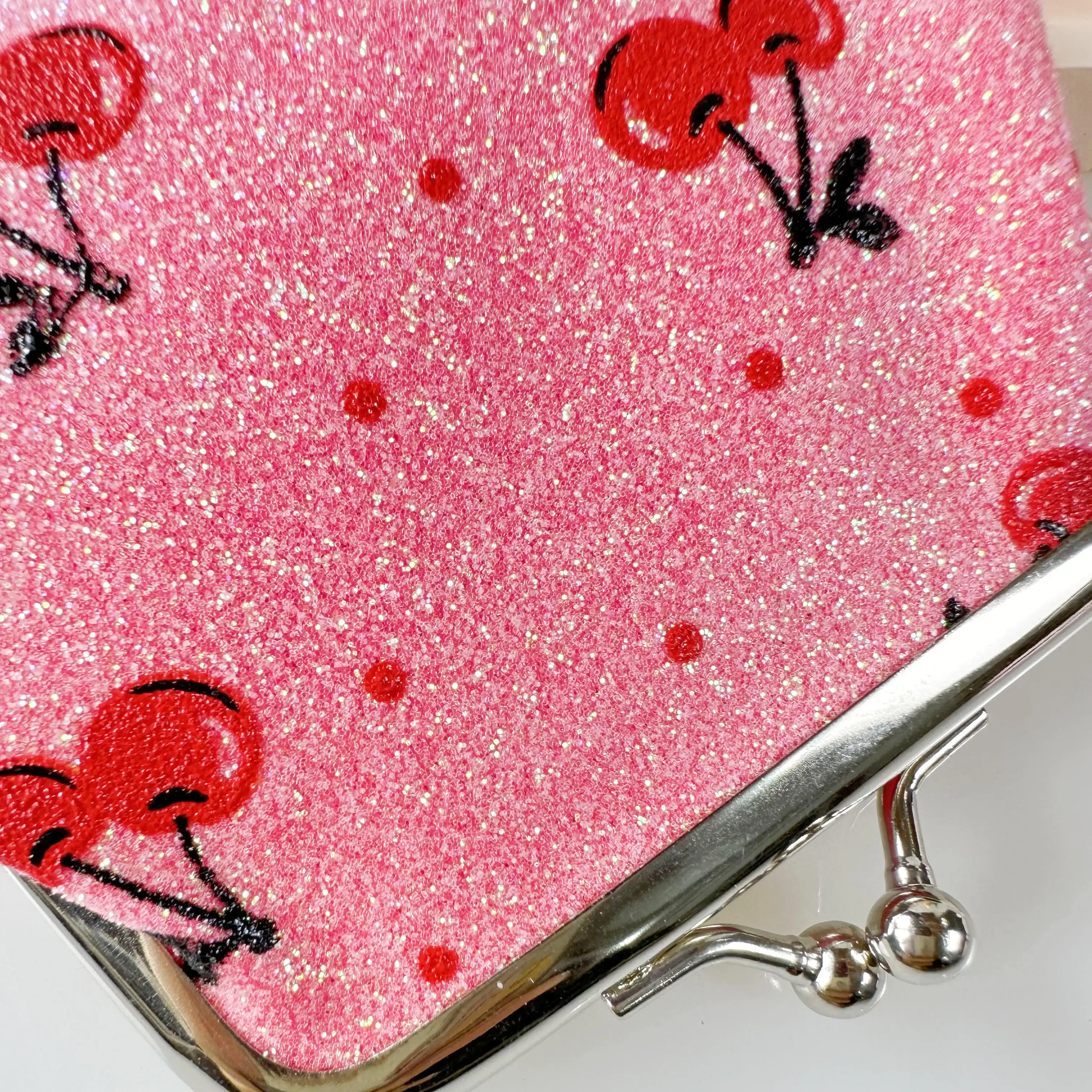 Small Cherry Printed Mini Coin Purse Clasp Small Bag Coin Purse