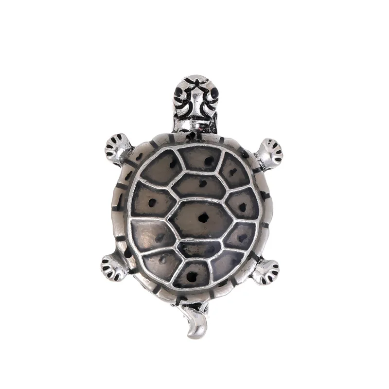 Fashion new oil painting small turtle brooch simple retro animal crawling turtle pin men and women clothing jewelry gifts