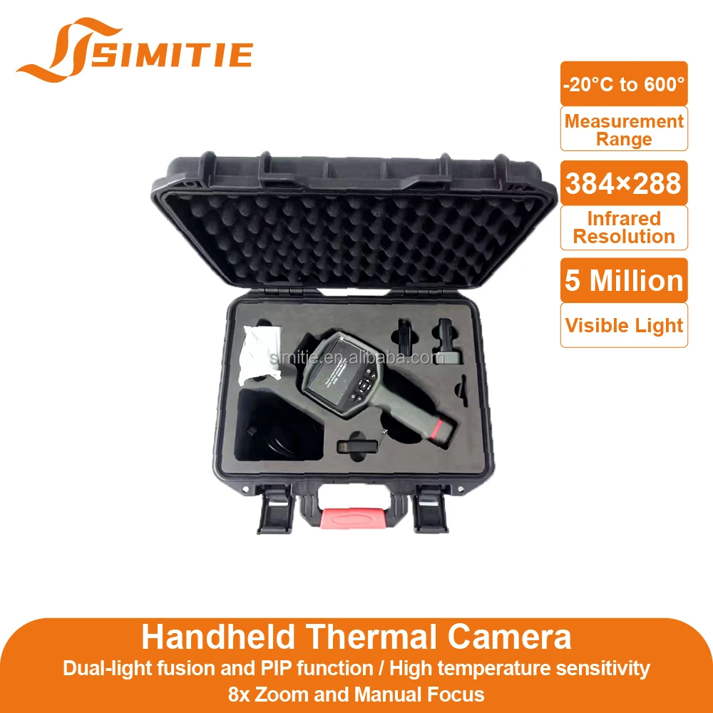 كاميرا تصوير حراري 384x288 محمولة باليد احترافية بالأشعة تحت الحمراء بدقة 256x192
