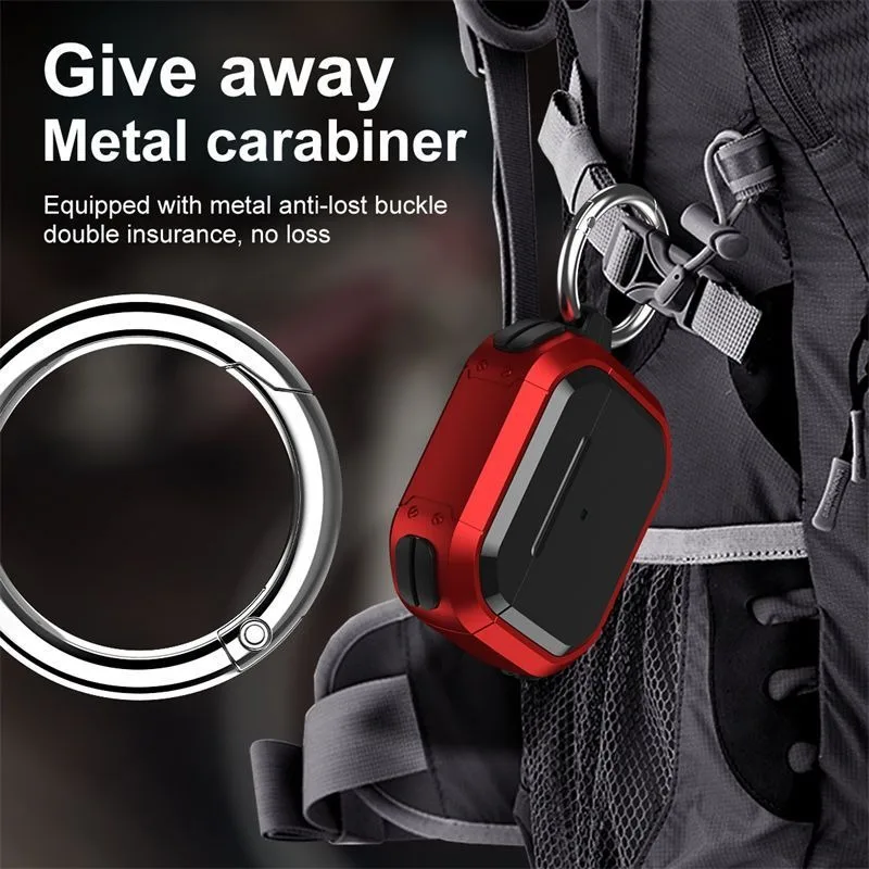 New 2024 Hard Shockproof Armor Earphone Case For AirPods Pro 1 2 3 4 ANC Pro2 Cover Shell For Apple AirPods4 Strap buckle