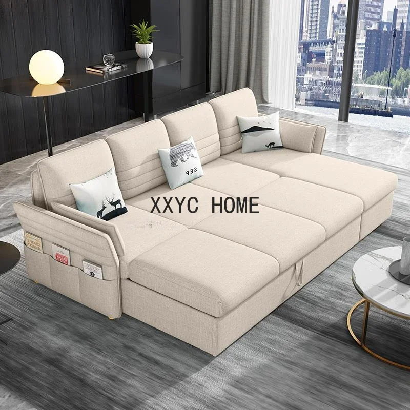 Multifunctional Small Apartment Living Room Sofa Bed Upholstered Sofas With Chaise Lounge L-Shaped Modern Love-Seat 3-Seat Couch