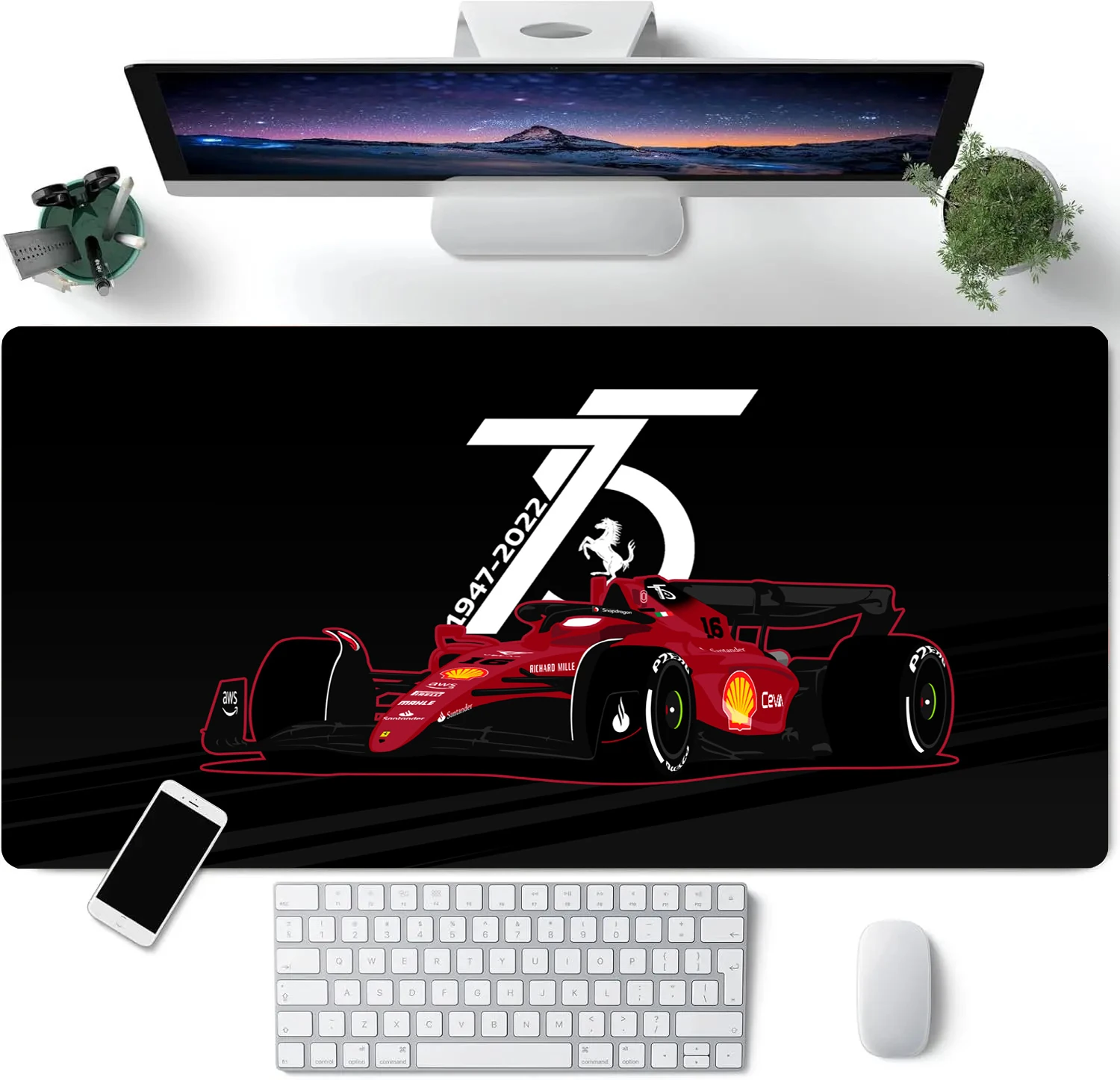 

FERRARI Racing Sportscar Mouse Pad Large Computer Office Game Mat Rubber Anti-slip Gaming Accessories Keyboard Long Desktop Pads