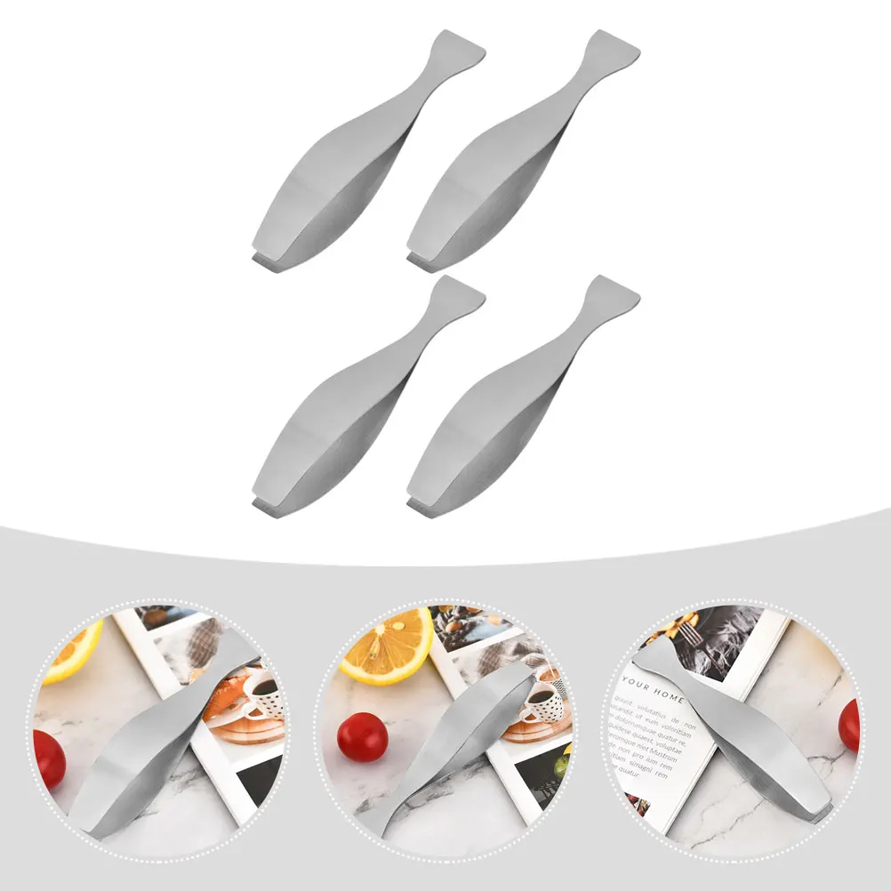 

4pcs Stainless Steel Multi-Function Fish Tweezers Kitchen Tool Household Pig Hair Remover Chicken Hair Tweezer Cooking Food