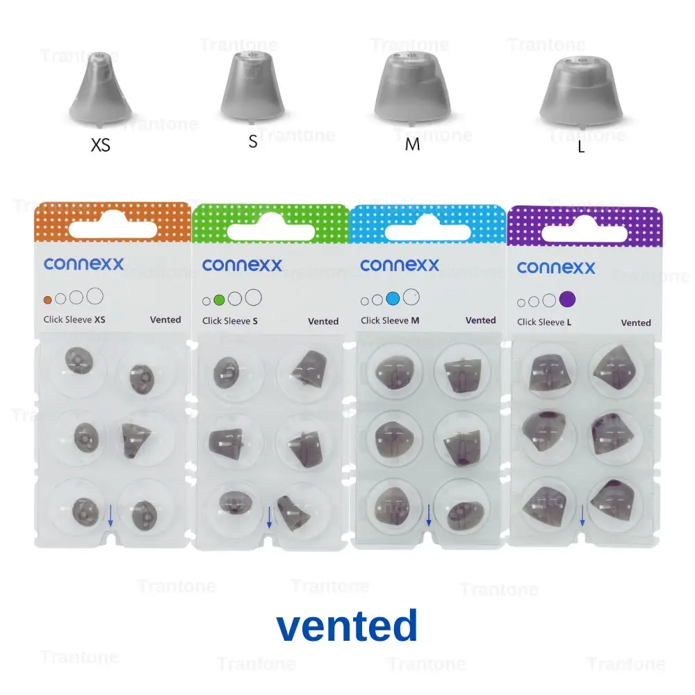 6Pcs Signia Rexton Vibe Connexx Click Sleeve Open Dome Vented Ear Tips for CIC ITC ITE RIC Hearing Aid Accessories