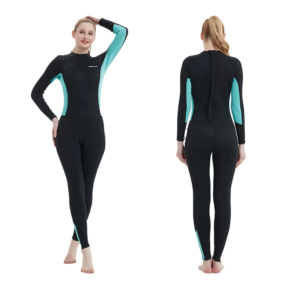 

Women 2mm Neoprene Snorkeling Suit Warm Anti-Jellyfish Cold-Proof One-Piece Back Zipper Wetsuit for Swimming Drifting Surfing