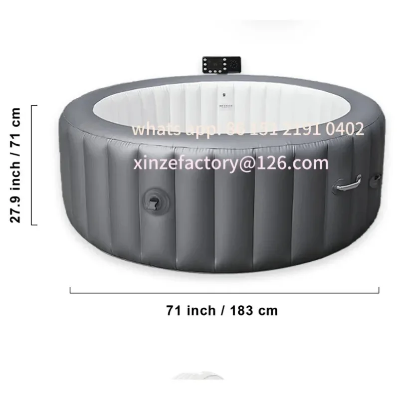 Jacuzzi Inflable Personalizable 2026, Piscina SPA con Calefacción Automática, Bañera de Hidromasaje con Burbujas y Masaje