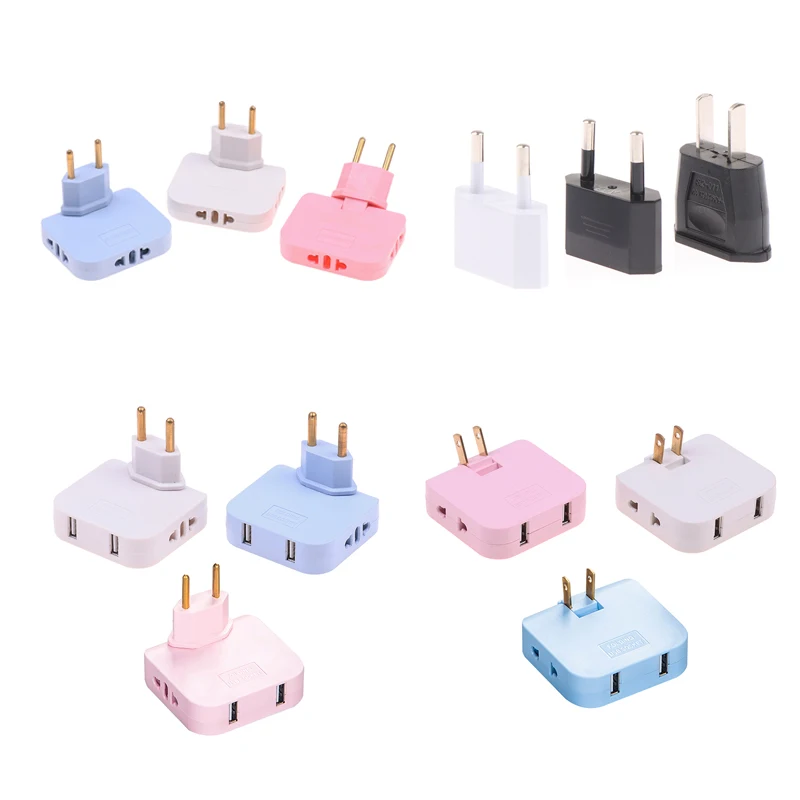 EU Extension Plug Electrical Adapter 3 In 1 Adaptor 180 Degree Rotation Adjustable For Mobile Phone Charging Converter Socket