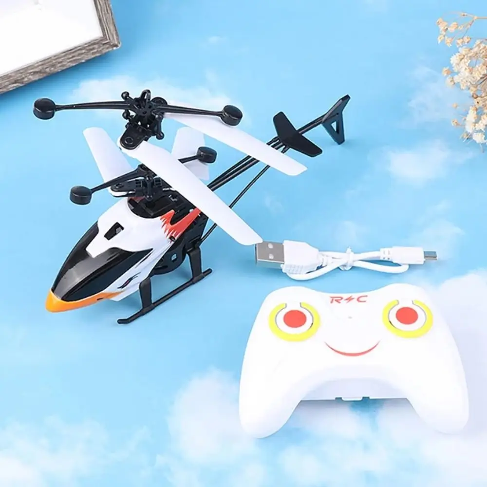 Mini Plastic RC Helicopters White Yellow Black USB Charging Flying Helicopter Rechargeable 2 Channel Remote Control Plane Gift