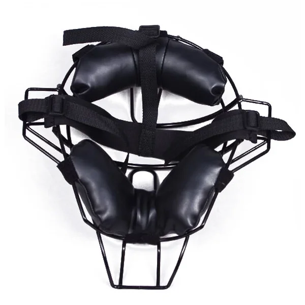 Black Baseball Catcher Mask Adult Heavy-Duty PU Wire Frame Lightweight Extended Ear Throat Guard Protective Softball Catcher