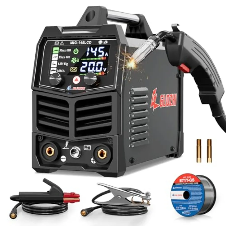 145A MIG Welder 3 in 1 Multi-Process Welding Machine for Home and Workshop Use with FLUX MIG/Lift TIG/ARC Welding Capabilities