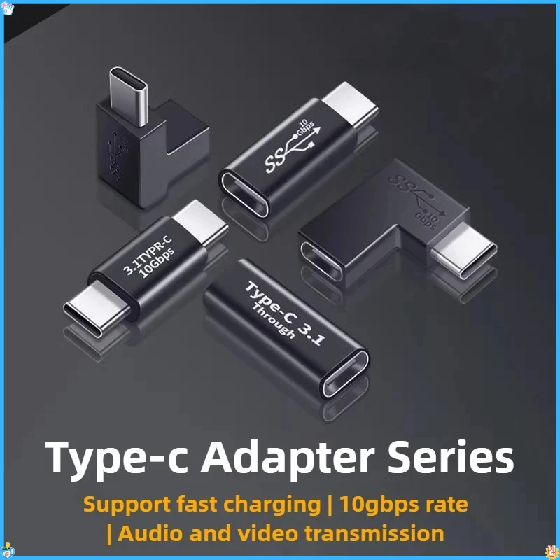 1PCS/2PCS Double-head TYPE - C  Female To Male Bend 90 Degree USB3.1 Gen2 Female To Female Extension Converter  Usb Connector