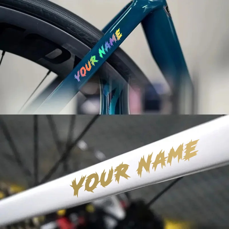 

1PC Custom Bicycle Sticker Cool Font Waterproof DIY Bike Top Tube Frame Motorcycle Helmet Fuel Tank Scooter Durable Vinyl Decals