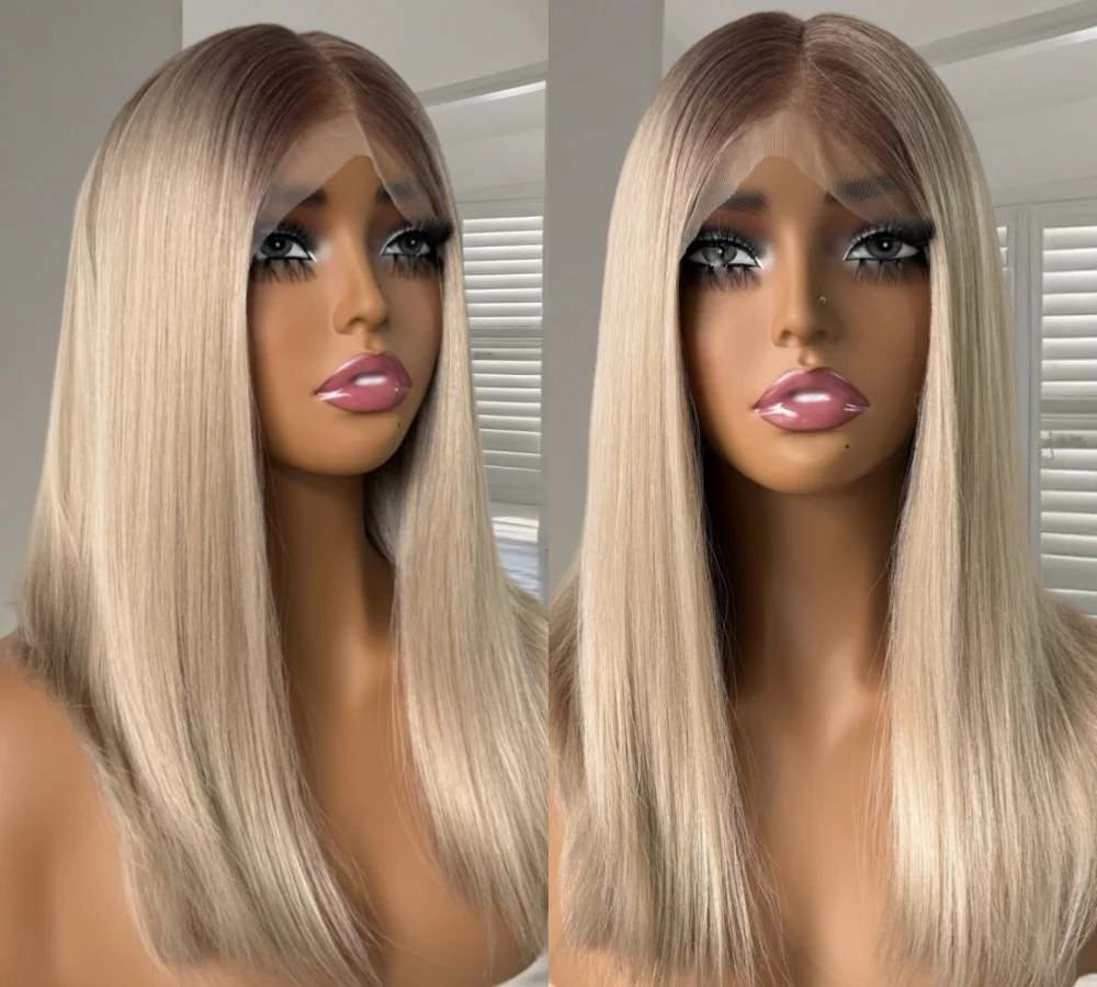 ombre-blonde-bob-lace-front-wigs-for-black-women-silky-straight-blonde-with-dark-roots-hd-transparent-japanese-synthetic-wigs