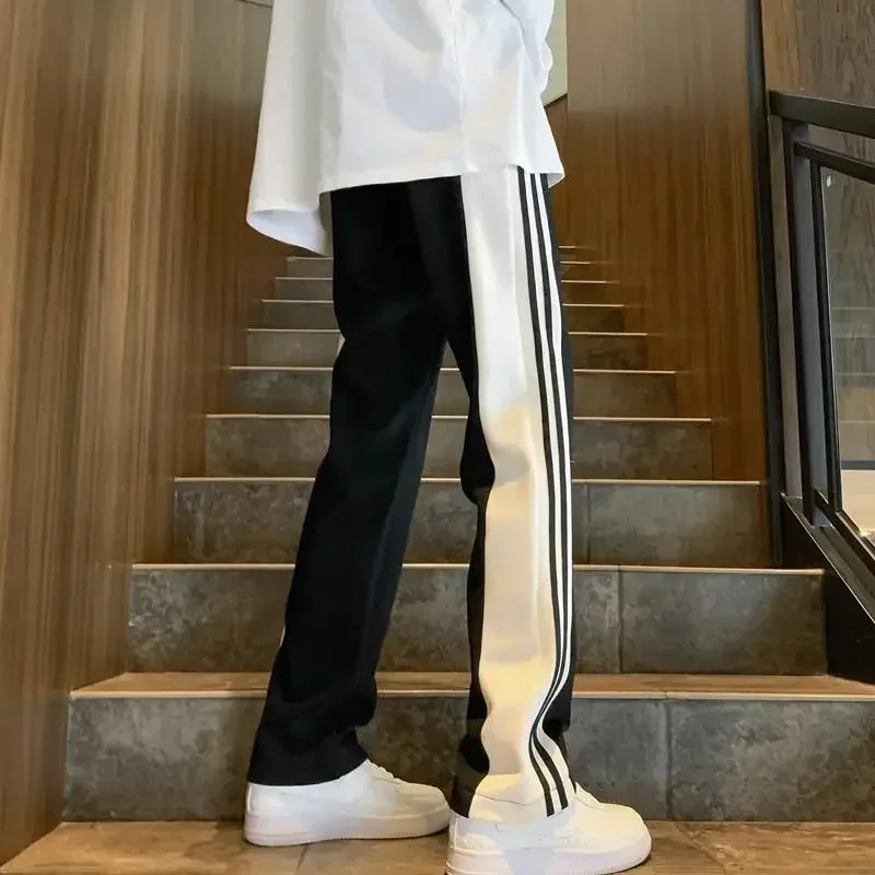 

Striped Trousers Goth Man Sports Pants Autumn and Winter Sweatpants for Men Straight Wide Leg Long Xxxl Vintage Korean Style Y2k